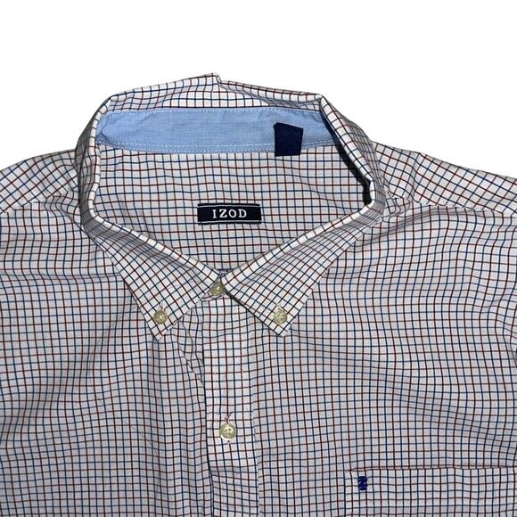 Izod plaid button up Long Sleeve dress shirt Size XXL Casual Business Office - Picture 3 of 4